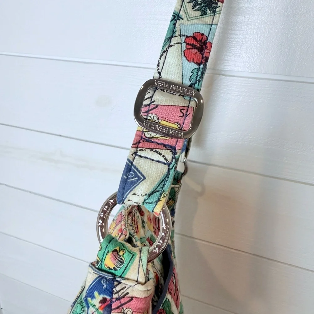 Vera Bradley Quilted “Cuban Stamps” Crossbody Hipster Crossbody Bag Purse - Picture 13 of 16